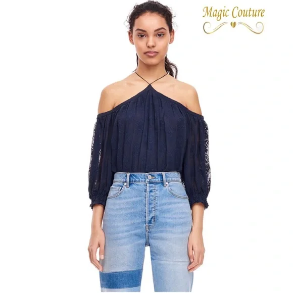 Rebecca Taylor Open Shoulder Selina Top💙💙💙 - Picture 2 of 13